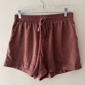 ILLA ILLA Dusty Rose Pink Silky Smooth Elastic Waist Pull On Shorts